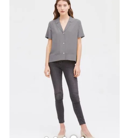 Classic Silk Shirt Classy Grey V Neck and Durable Find The Perfect Gift - Picture 2 of 8